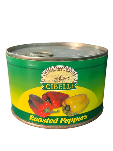 Cibelli Peperoni Arrostiti In Scatola - Lattina di peperoni rossi e gialli arrostiti per insalate e ricette gourmet.