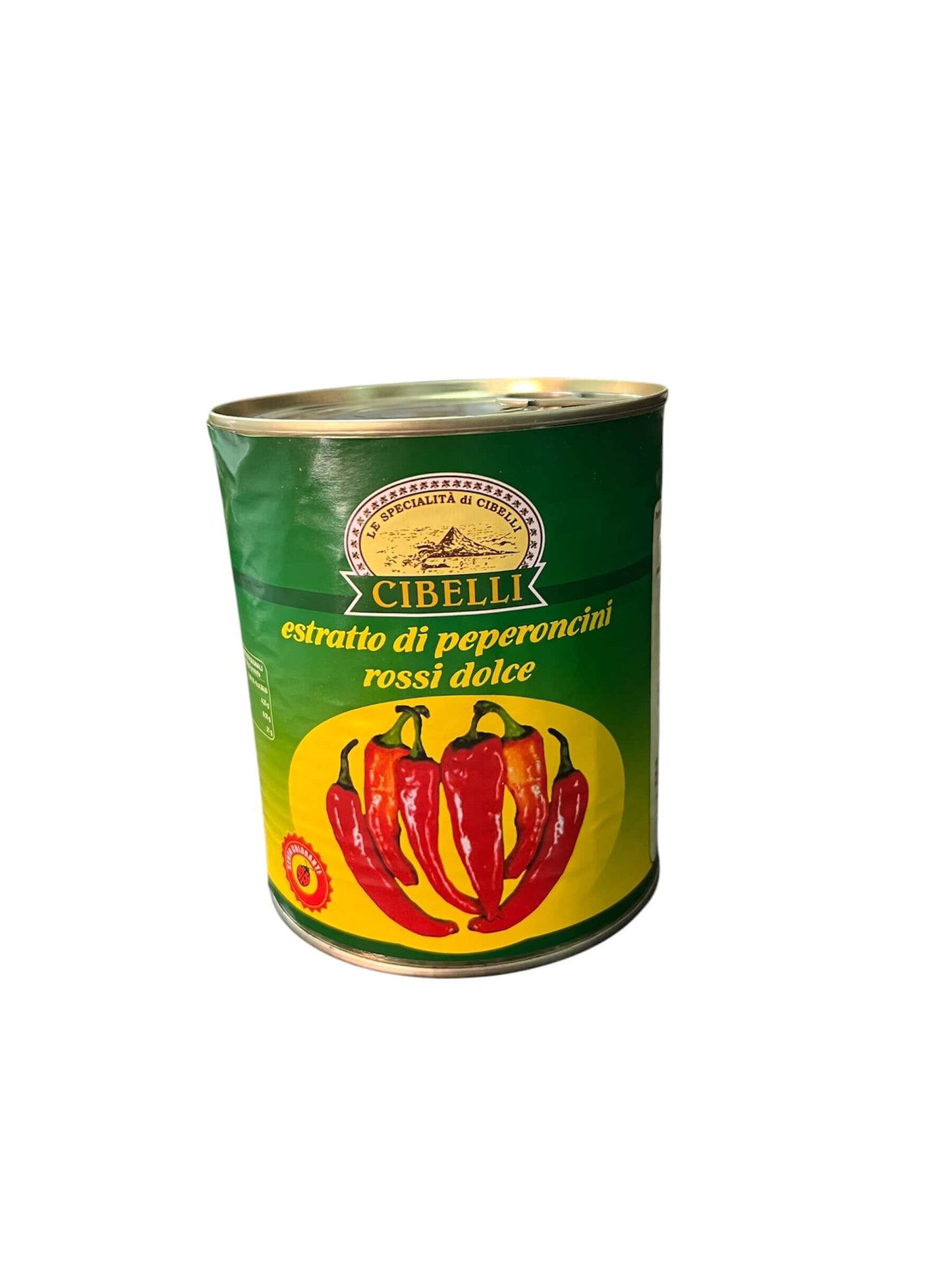 Cibelli Concentrato di Peperoncino Rosso Dolce 900gr. in a tin, perfect for enhancing dishes with flavor.